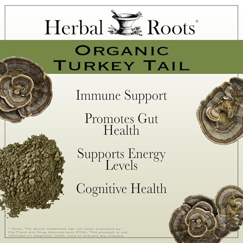 Herbal Roots Organic Turkey Tail Mushroom Supplement - Fruiting Bodies Extract - Immune Support - 60 Vegan Non GMO Capsules - Image 4