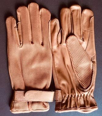 Gants d'équitation pour homme en cuir véritable et coton de qualité supérieure Marron clair