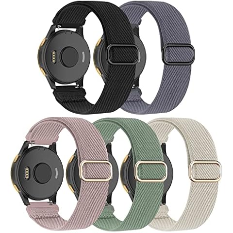 Oanux Stretchy Bands Compatible with Garmin Forerunner 245/245 Music/Venu/Vivoactive 3/Venu Sq/Vivoactive 3 Music/Vivomove HR/Forerunner 645/645 Music/Venu 2 Plus(5 Pack)… Cover