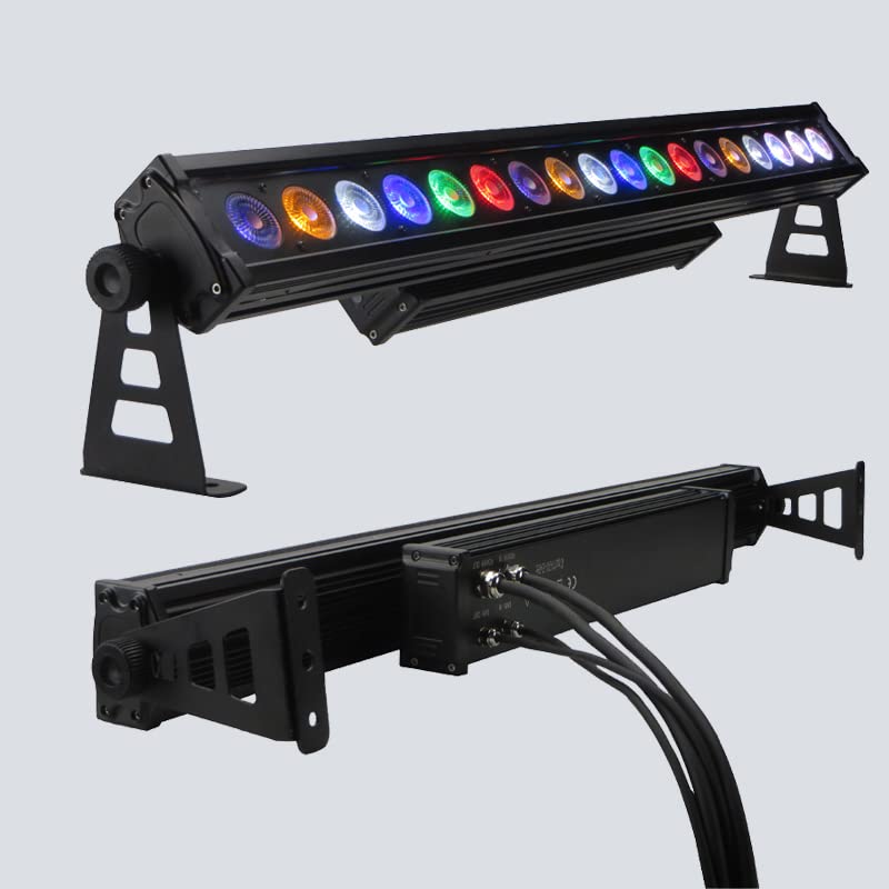 DJ-Licht für Partys, Professional decorative wall lighting 18x18w wall wash bar light 6in1 waterproof led dj facade wall washer lights(UK Plug)