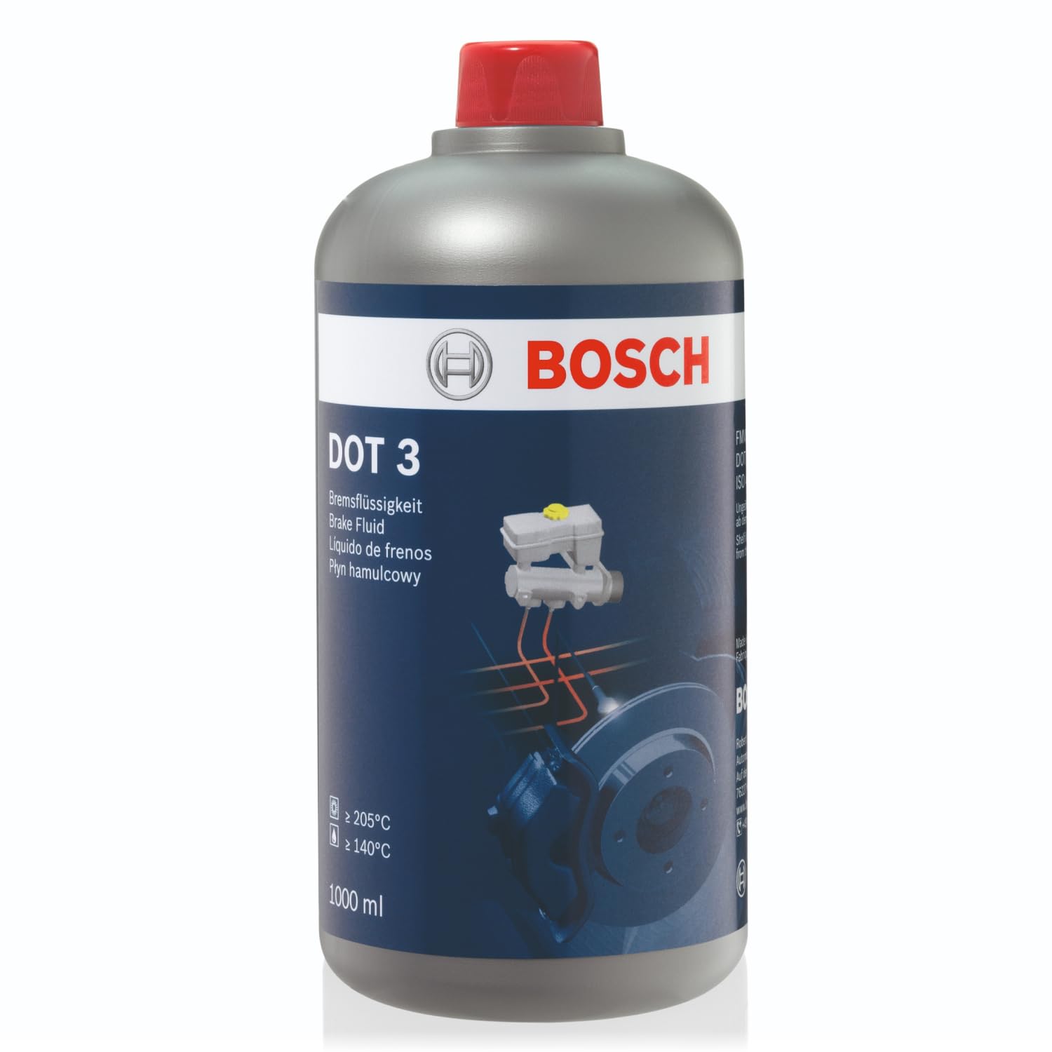 Liquido Freni Bosch DOT 3, 1 L – Per veicoli prodotti prima del 2000 – Non raccomandato per freni ABS e ESP