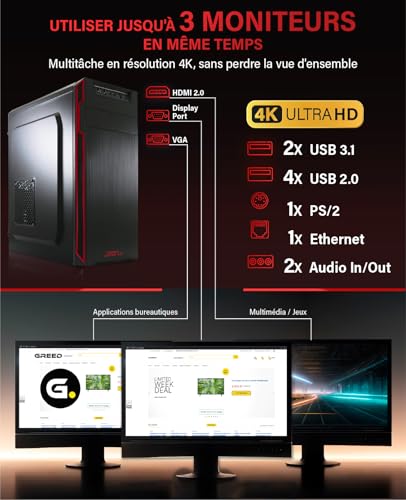 Ultra V2 PC fisso AMD Ryzen 7 5700G 8 Core - Desktop veloce computer per ufficio e casa con 4,6 GHz, 32 GB RAM/Memoria - Disco SSD da 1 TB + HDD da 1 TB - DVD+RW - USB3.1 - Wi-Fi, incl. W11 Pro - PC Desktop - Immagine 2