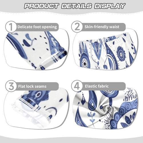 Bolaz Toddler Girls Leggings Printed Yoga Pants Leggings Blue Eyes Rose for Kids3