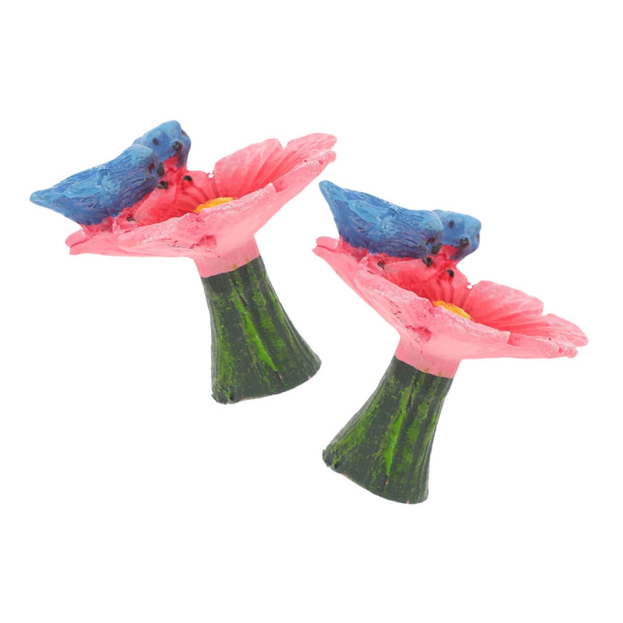 BESTonZON 10pezzi Statuette Di Uccelli Su Fiore Decorazione Miniatura Per Giardino e Paesaggio Per Arredo Da e Esterno