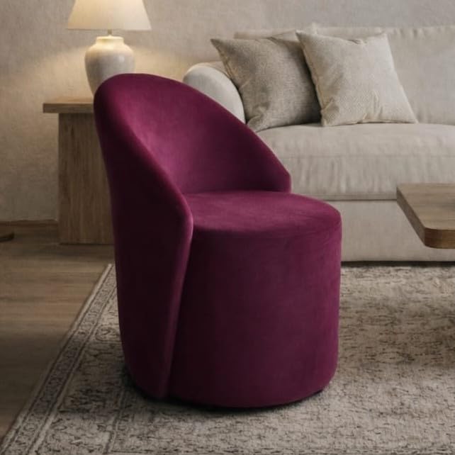 Jaico Modern Accent Chair - Stylish Upholstered Chair for Living Room or Bedroom (Maroon)-image-20