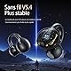 vashoy Bluetooth kopfhörer mit ohrclip, Bluetooth 5.4-Sportkopfhörer, Open Ear übersetzungskopfhörer,IPX5 wasserdicht, Digitale Anzeige-LED, offener Typ, geeignet für Sport/Fitness/Laufen (Lila)