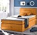 Produktbild Froschkönig24 Hawaii Boxspringbett 140x200cm Bett Einzelbett Komfortbett Safran Sand, Ausführung:Variante 1
