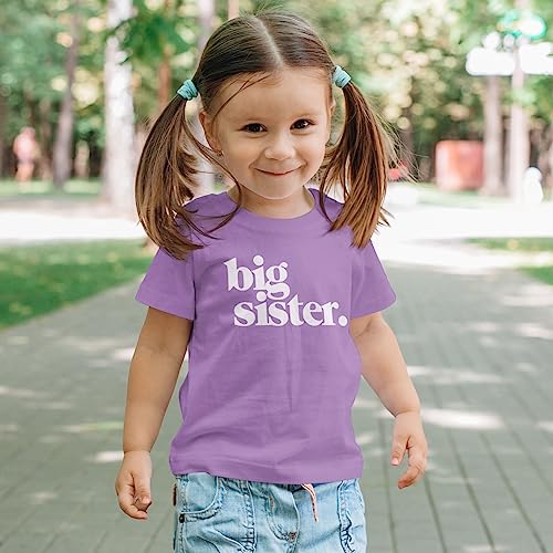Image of Bold Big Sister Colorful Sibling Reveal Announcement T-Shirt for Baby and Toddler Girls Sibling Outfits