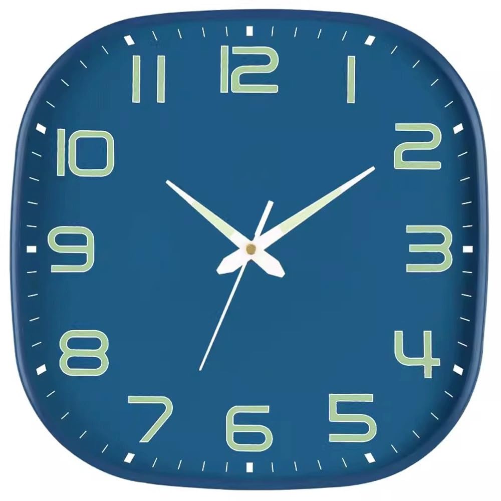 Aioneer Wall Clock Wall Clock Creative Home Living Room Decoration Clocks Fashionable Silent Simple, Suitable For, Study, Hotel-Blue