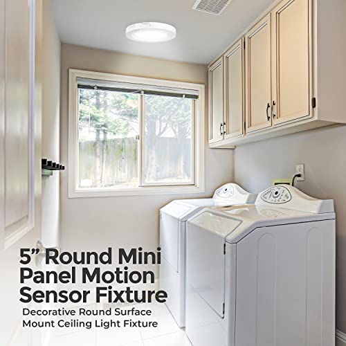 Diodesy 5Color Motion Sensor Ceiling Light, 120V Cri90 12W, 5 Inch 2700K/3000K/3500K/4000K/5000K Selectable Led Flush Mount Fixture For Garage, Walk-In Closet, Attic, Pantry, Etl Listed #TOP2