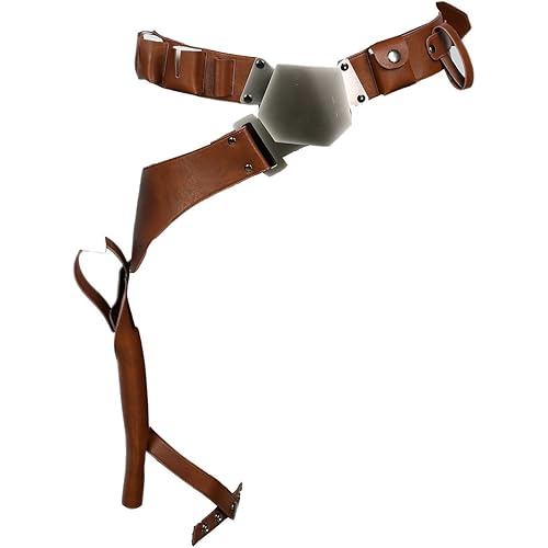 Belt Cosplay Brown PU Leather Holster Costume Props Accessory, Western Denim Belt