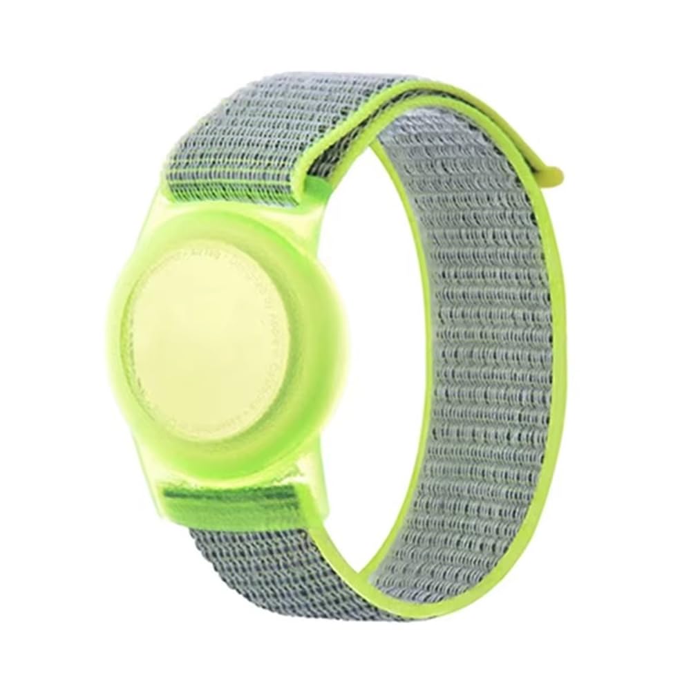 Rainbow Kids GPS Tag Wristband, Adjustable Nylon Protective Bracelet with Velcro Strap for Apple GPS Tracker, Anti-Lost Band for Children and Elderly, 22cm Length (Floro Green)-image-19