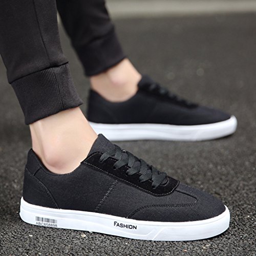 Neuer Stil Schuhe aus Segeltuch für Sommer Schuhe aus Atmungsaktivem Stoff im Angesagten Stil Koreanische Herrenschuhe Rettungsschuhe aus Segeltuch für Männer (Farbe: Black-44)
