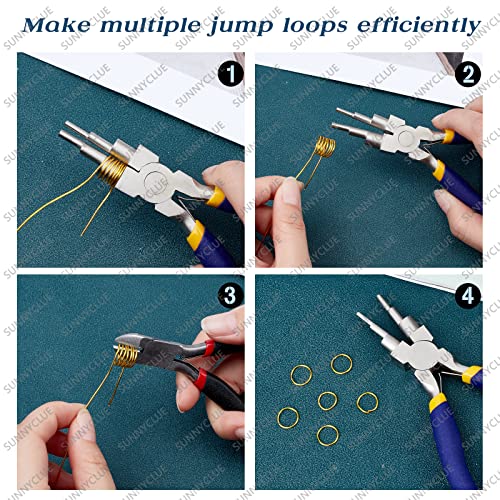 SUNNYCLUE 2 Style Jewelry Pliers Including 6 in 1 Bail Making Pliers Jewelry Bail Pliers & 5inch Nylon Nose Pliers for Jewelry Making Beading Looping Shaping Wire DIY Crafts - Image 4