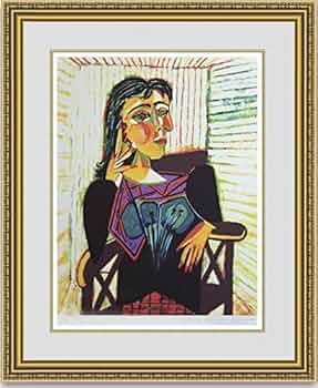 ■【ピカソ肖像画】ポスター 額縁付 Amazon｜ピカソ 「ドラマールの肖像」 【新品額縁付】｜アート