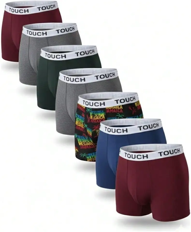 Kit 10 Cuecas Boxer Em Cores Sortidas Masculinas em Microfibra Premium