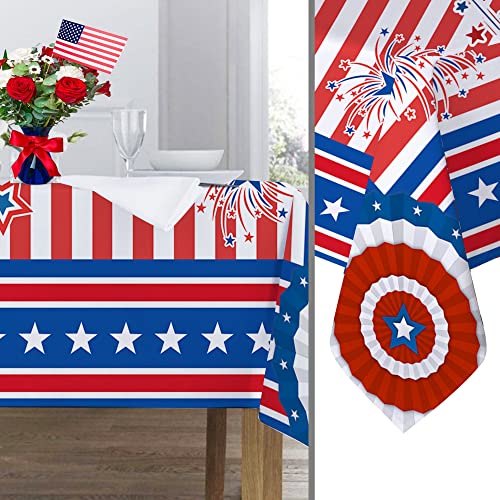 4Th Of July Tablecloth, Patriotic Table Cloth For Rectangle Tables 60X120, 4Th Of July Decorations American Flag Washable Polyester Vintage Table Cover For Picnic Party Outdoor Dinner Dining Room #TOP6
