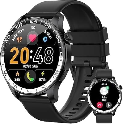 2026 Smartwatch Uomo Donna, 1.43" HD AMOLED Orologio Smartwatch con Chiamate e Whatsapp, Orologio Digitale con 100+Sport, SpO2/Sonno/Cardiofrequenzimetro, IP68 Impermeabile Smart Watch per iOS Android