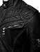 IDARBI Mens Premium Leather Bomber Jacket with Quilted Detail Black Medium
