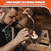 9 Pieces Graphite Torch Melting Casting Kit, Includ 2 Crucible Stir Stick|Casting Mould|11 in 1 Ingot Mould|Quartz Plate|Crucible|Cylindrical Graphite|Quartz Crucible|Whip Tongs,Gold Metal Melting Kit