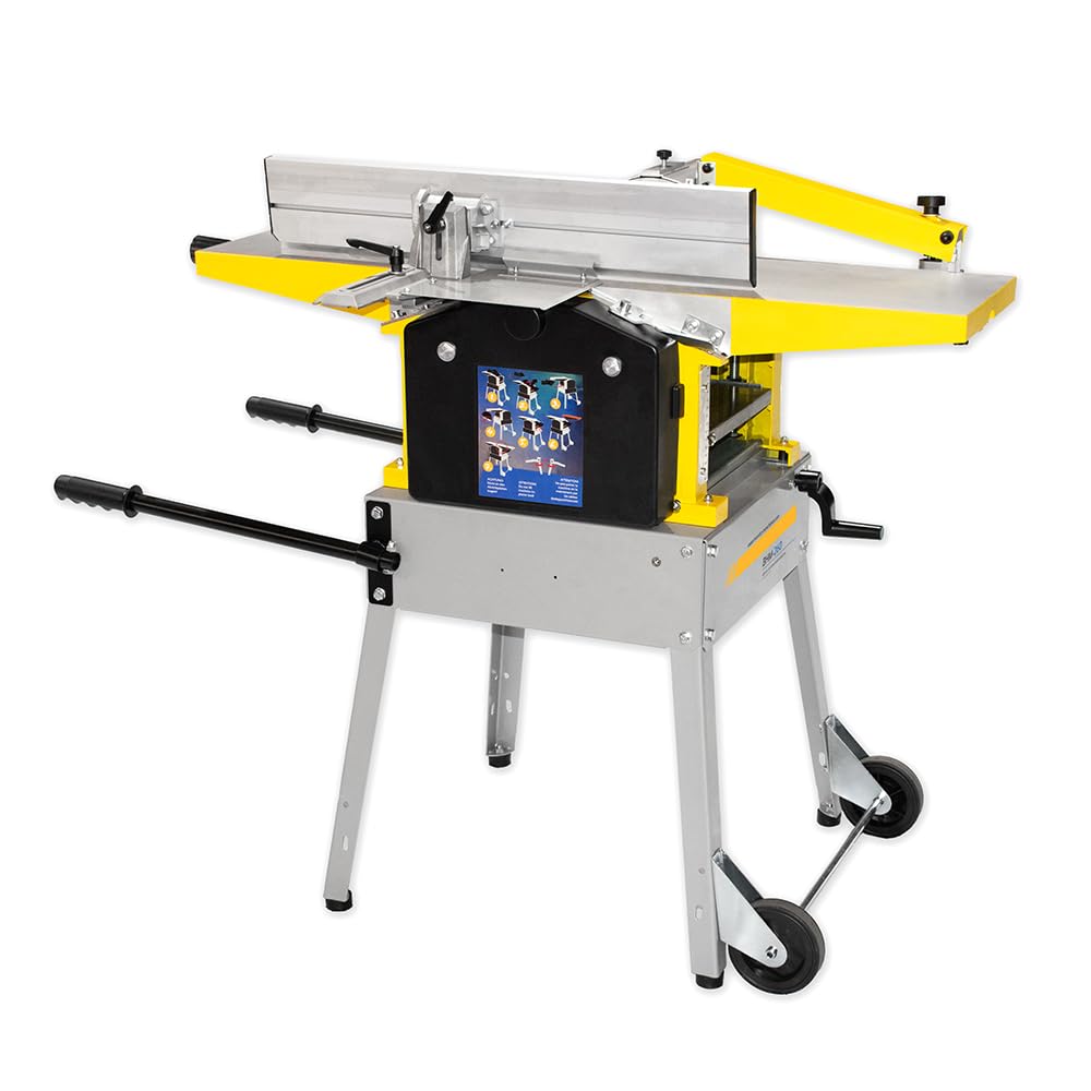 BAMATO Abricht- und Dickenhobelmaschine BHM-260 | 260mm Hobelbreite | 2200 Watt Motor | Stabiler Auf- und Abnahmetisch | Durchlasshöhe bis zu 160 mm |