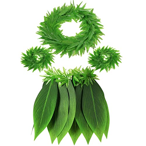Skylety 1 Set Hawaiian Grass Leaf Skirt Tropical Hula Luau Party Decor For Adult Women Jungle Theme Costume Halloween Dress Outfits