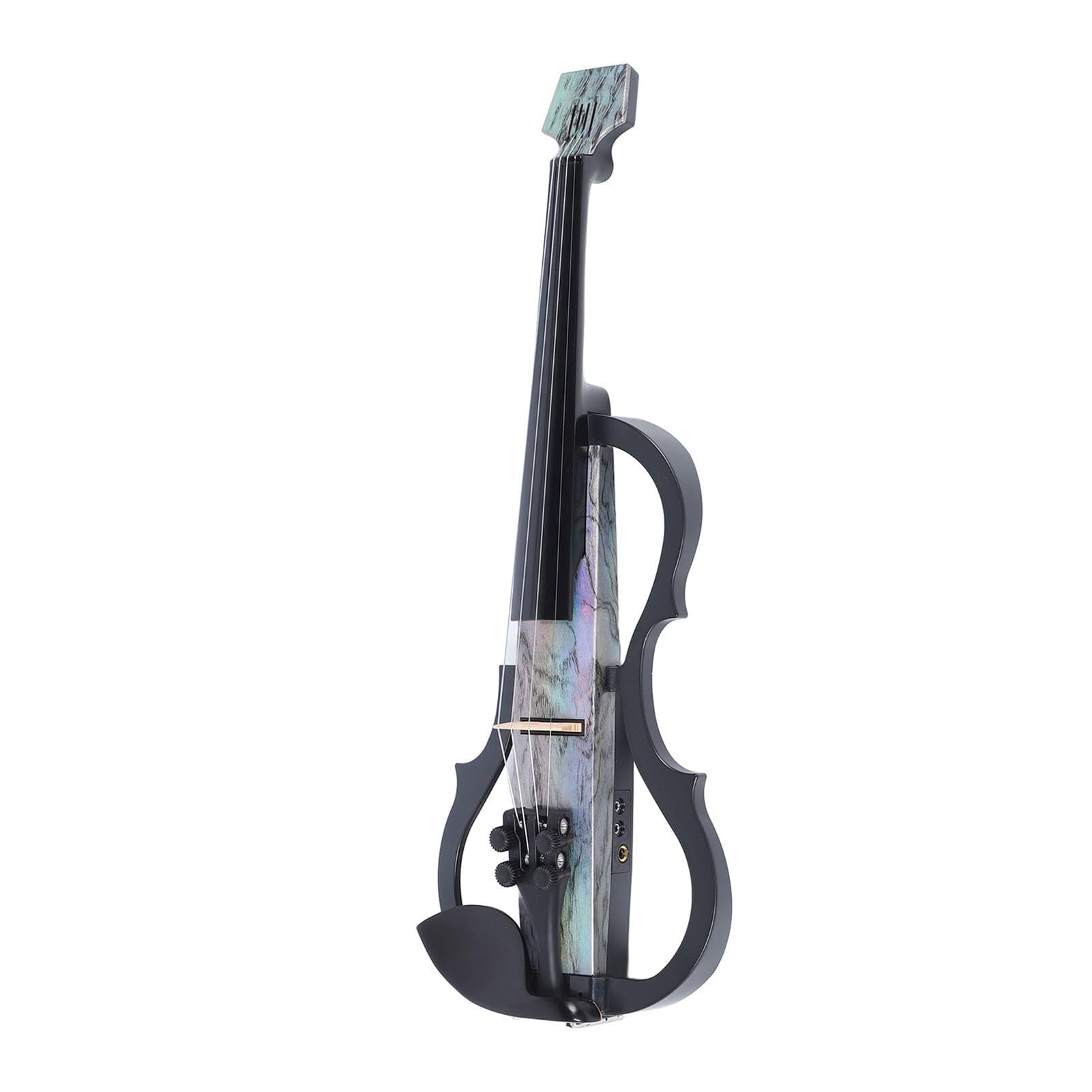 Professionelle Leise Elektrische Violine 4/4 Kohlefaser Violine Elektrische Geige Kit mit Tonabnehmer für Anfänger Erwachsene Jugendliche (Typ 1)