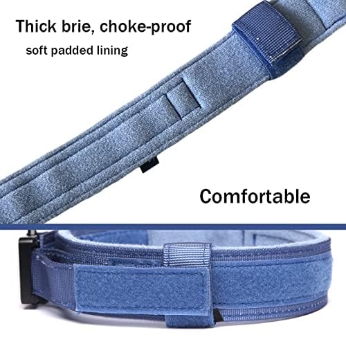 Image of Tactical Dog Collar and Leash Set Adjustable Military Nylon Dog Collar with Control Handle and Heavy Duty Metal Buckle for Large Dogs(Dark Blue XXL
