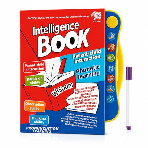 Image of Intelligence Book for Kids, Interactive Learning Toy with Phonetic Learning, Parent-Child Interaction, English Alphabet, Music and Sound Effects
