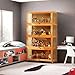 Display Cabinet Curio Cabinet with Acrylic Doors, Figures and Curio Collection Display Case, Floor Standing Clear Showcase for Living Room Bedroom,Wood,L31.5xW12.6xH41.7in