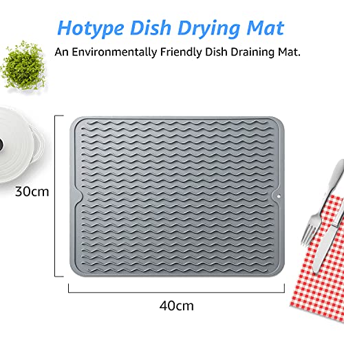 HYAKUSEI Dish Drying Mat, Silicone Quick-Drying Dish Drainer, Board Mat for Kitchen Counter-top Tabletop Accessories - Image 2