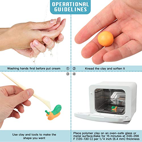 polymer clay 50 colors modeling clay for kids diy starter kits oven baked model clay non-sticky molding clay with sculpting tools gift for children and artists 50 colors