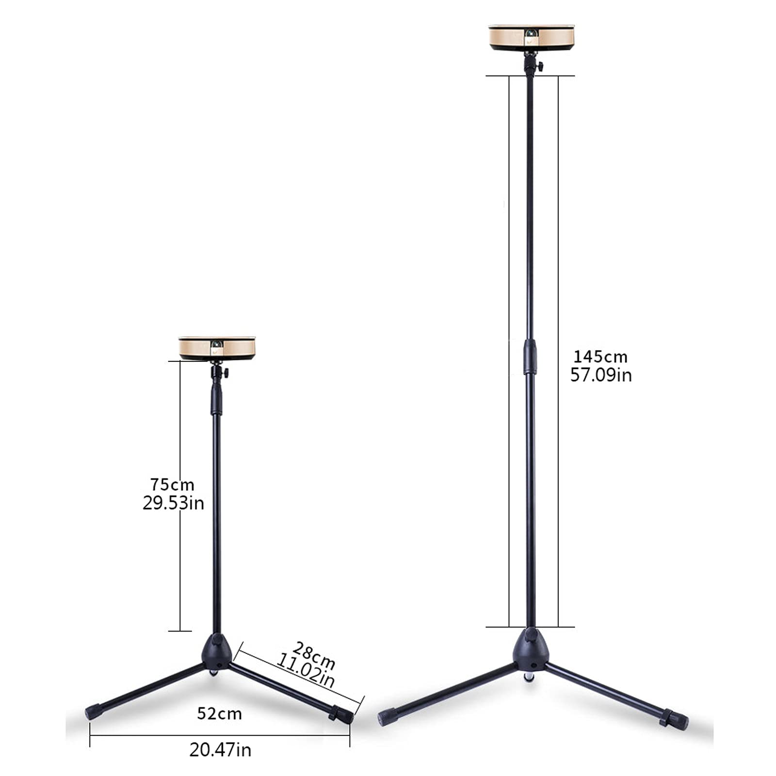 Trípode para Proyector PROYECTOR Mount Tripod PROYECTOR Stop Stop Holder 360 ° Cabeza de Bola giratoria con Altura de 29 a 57 Pulgadas Cargar 4.4 Libras Puesto de DJ