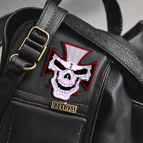 Image of Skull Pin, Funny Lapel Pin for Men, Halloween Brooch for Women Fashion, Cool Cross Skeleton Enamel Pins, Goth Brooches, Hat Pins, Punk Backpack Pin for Bags Backpacks Sambas Socks Shoes Cosplay Hats Gifts for Christmas Birthday Fathers Day