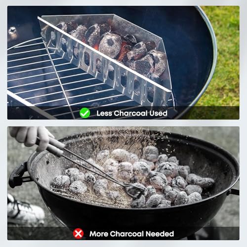 onlyfire Kohlekorb für Weber 57/67cm Holzkohlegrills, Holzkohlekörbe Kugelgrill, Direktes und Indirektes Grillen, Robuster Stahl, Kohlebörbchen Grill Zubehör, 2 Stück