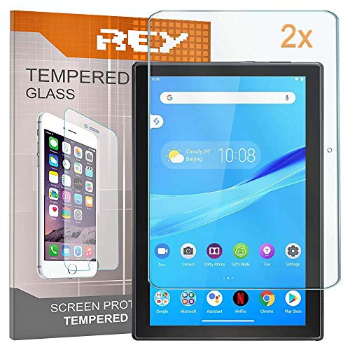 REY 2X Protector de Pantalla para Lenovo Tab 4 10', Cristal Vidrio Templado Premium, Táblet