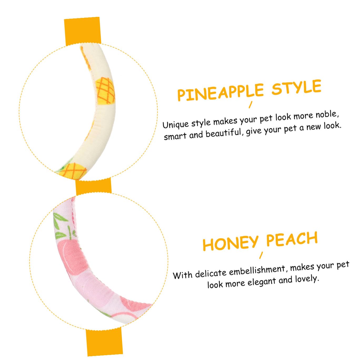 Kisangel 6piezas Collar Ajustable para Mascotas Diseño De Conejo y Patrón De Frutas Collar De Seguridad para Gatos y Conejos Llamador Estilo Chic y Atractivos