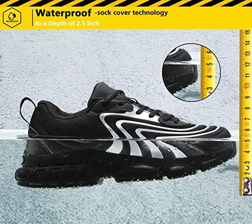 Steel Toe Shoes for Men Indestructible Safety Work Shoes Non Slip Composite Toe Shoes Silver | Image 5