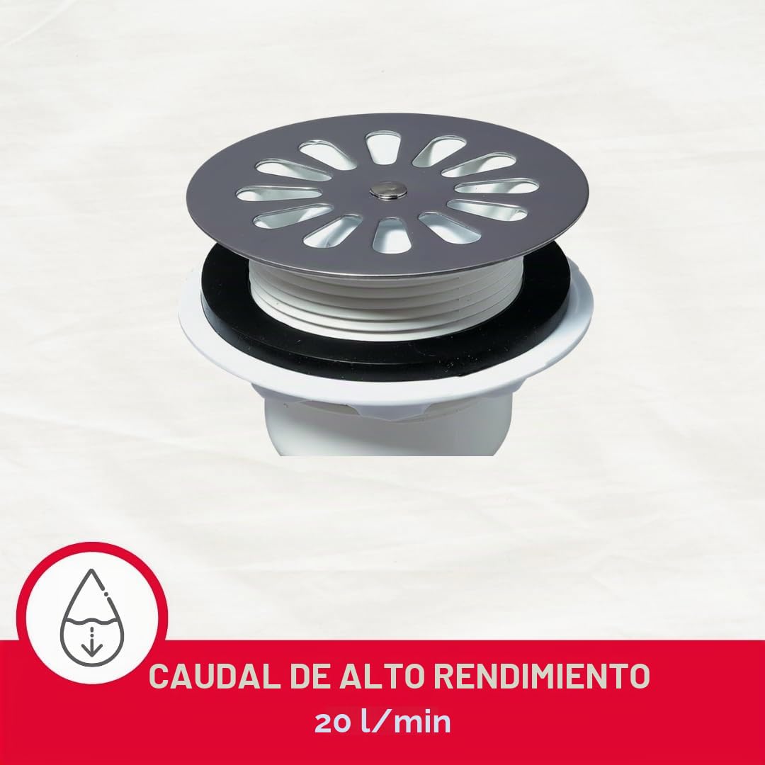 Wirquin sp411 C – Desagüe de ducha con salida vertical roscado diámetro 60