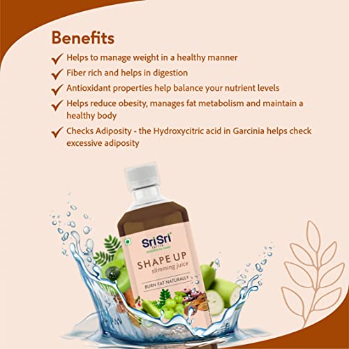 Image of Sri Sri Tattva Shape Up Slimming Juice - Burn Fat Naturally | 7 Potent Herbs For Weight Management | 1L (Pack of 2)