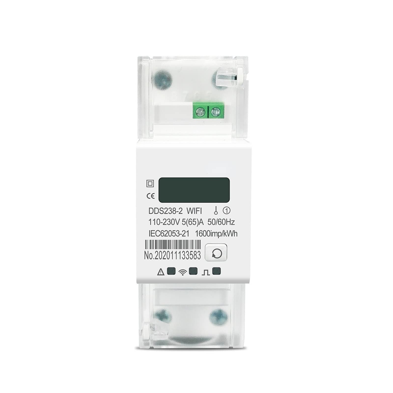 Compteur Électrique Monophasé, Monophasé 65A Aidin RL Compteur d'énergie Intelligent minuterie Moniteur de consommation d'énergie mètre wattmètre 50/60Hz, Facile à Installer