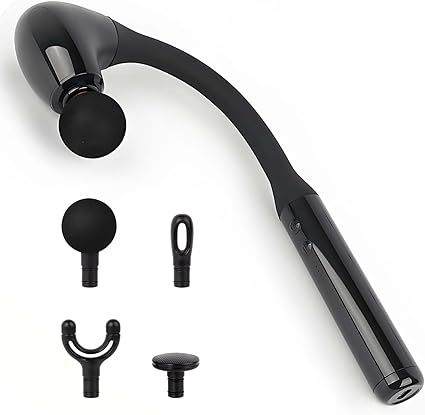 EWENYS Pistola de Automasaje para Espalda con Mango Extendido en Forma de J, 5 Niveles de Tejido Profundo Masaje Muscular Portátill para Cabeza/Espalda/Cuello/Hombros/Cintura