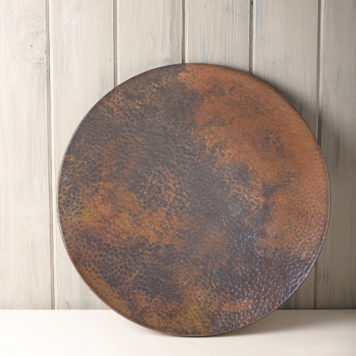 36" X-Large Hand-Hammered Tempered Copper Lazy Susan #TOP2