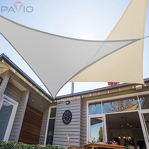 Patio P-RS-S121217LGY Paradise Sun Shade Sail Waterproof 12' X 12' X 17' Right Triangle Canopy Shade Cloth Uv Block Durable Awning Canopy Outdoor Garden Backyard Light Gray thumb #3