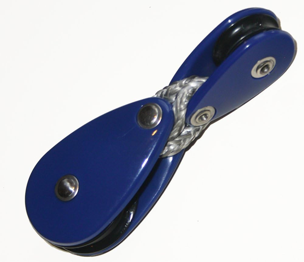 Nautos 91618 - Blue Traveller and Main Linked Blocks- Laser Class Sailboat - Kevlar Rope
