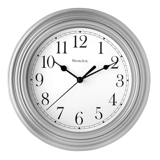 Westclox Quartz Movement Round Wall Clock, Contemporary Analog Design, Battery-Powered for Indoor Use (Silver, 9 Inch)