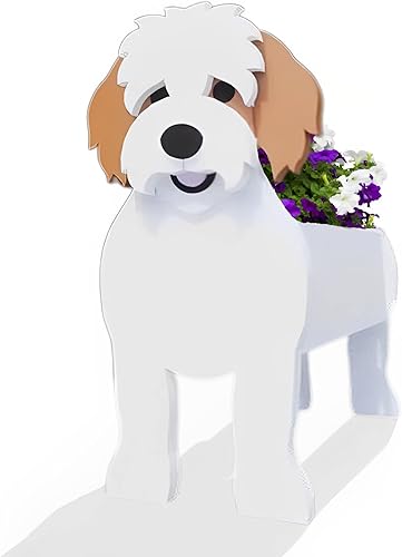 Vista 19 de Macetero de flores para perros, regalos para mujeres, bonitas macetas de PVC para perros, macetas de flores para interiores y exteriores, maceta