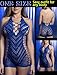 Avidlove Sexy Fishnet Lingerie for Women Halter Fishnet Bodysuit Sparkle Rhinestone Cut Out Romper Blue