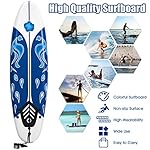 GYMAX Surfboard, 6FT Stand Up Paddle Board with Removable Fins & Safety Leash, Lightweight Non-Slip Paddle Board for Teenagers, Adult, Beginners - Image 4