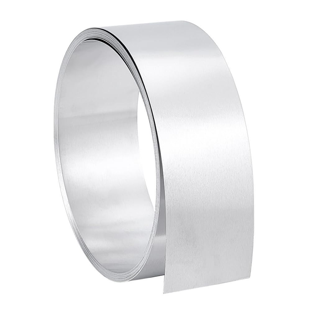 PH PandaHall 5m x 5cm Solin en aluminium Feuille D'Aluminium Rouleau de Tôle D'Aluminium de 0.4mm pour Sceller les Portes et Fenêtres de Bricolage